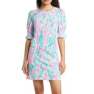 Lilly Pulitzer ADLEY Puff-Sleeve Dress Sea Turtle Soiree Size small NWT